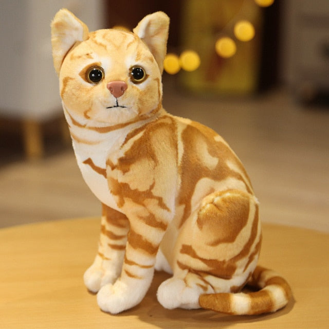 Realistic Cat Plush Decor