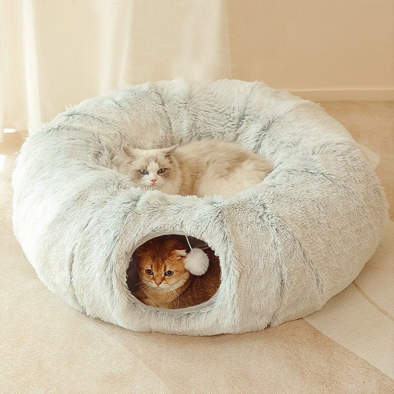 FluffyFolds Bed: Cat Haven & Play Tunnel